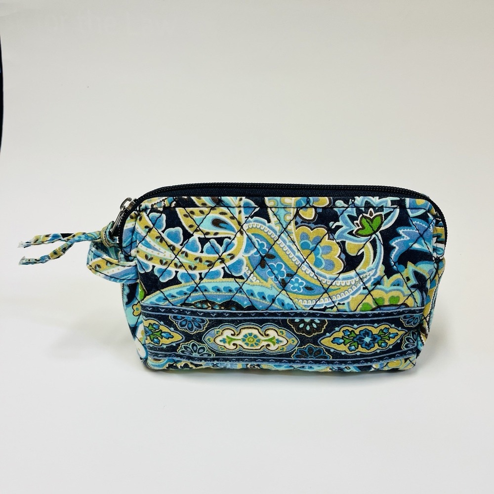 Vera Bradley Peacock Pattern 2007 Quilted Cotton Cosmetic Make-up Bagโ Wristlet